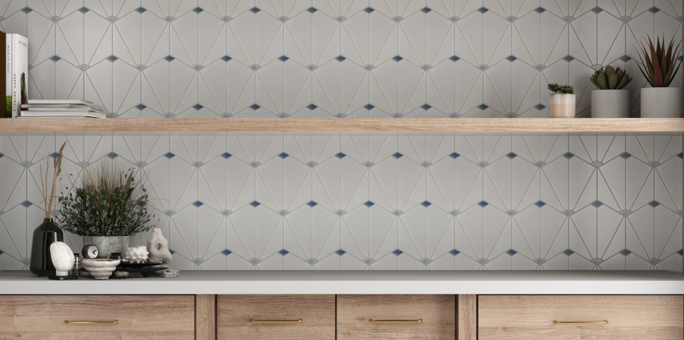 Accent Bleu Hexy Blue Mosaic