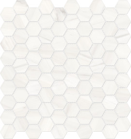 Caspar White 1-1/4″ Hexagon Mosaic Polished