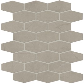 Alta Gray 2×3 Linear Hexagon Mosaic Matte