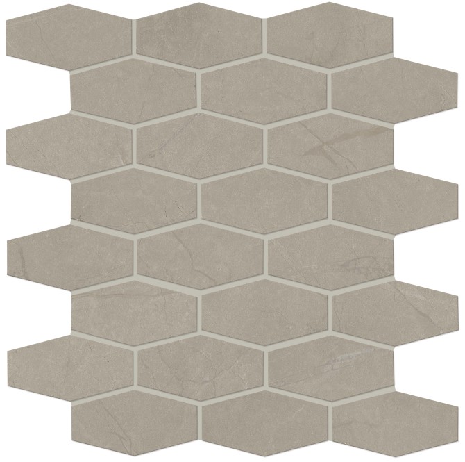 Classentino Marble Coliseum Gray 2×3 Linear Hexagon Mosaic Matte