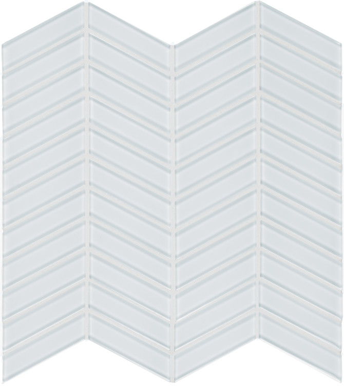 Bliss Element Glass Ice 12×12 Chevron Mosaic