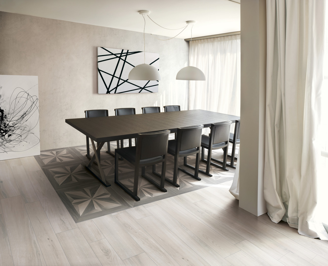 Mood Wood White 6x36 and 8x48, and Cassettone Decor 1