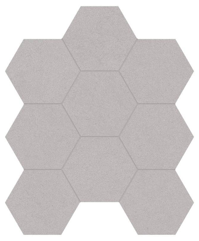 Serena Shale 4″ Hexagon Mosaic Organic Matte