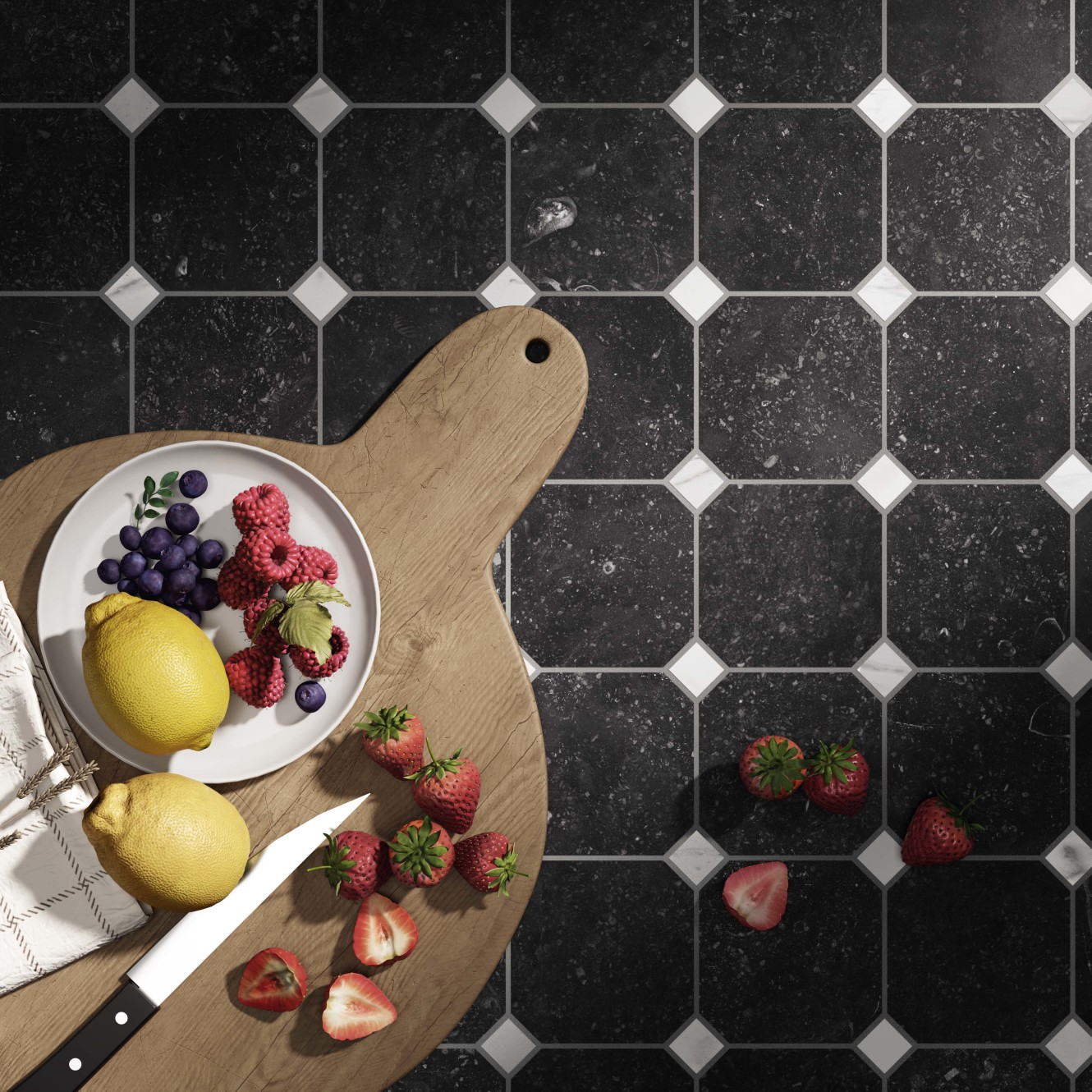 Concert Black Octagon Mosaic