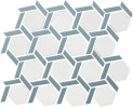 Maja Seafoam 9×10 Hex Wheel Mosaic Matte