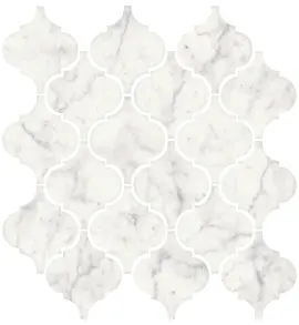Mythique Marble Altissimo 11×12 Arabesque Mosaic Matte