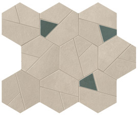 Boost Pro Cream With Blue 10×11 Hexagon Mosaic