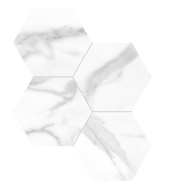 La Marca Statuario Nuovo 6″ Hexagon Mosaic Honed