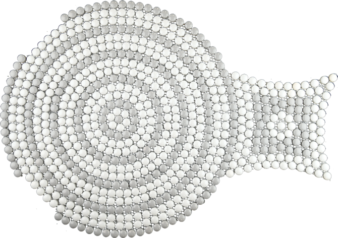 Bijoux White Gloss And Grigio Gloss 19×12 Riviera Mosaic Gloss