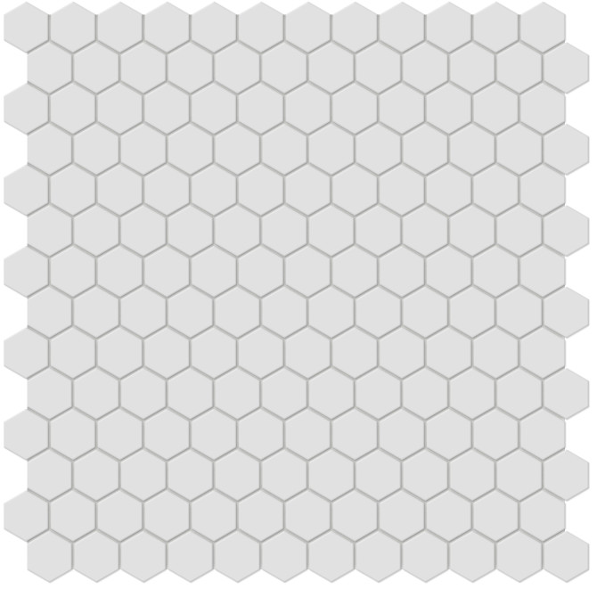Nantucket Silver 1″ Hexagon Mosaic Matte