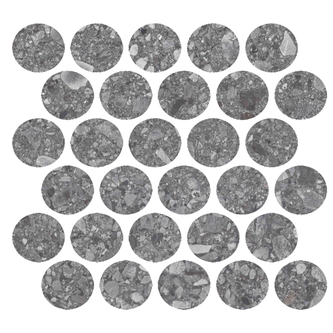 Santiago Dark Gray Sphere Mosaic Rectified