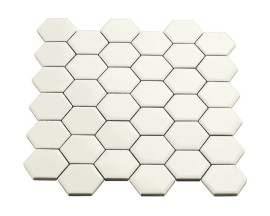 Multiplier White 2″ Hexagon Mosaic Glossy