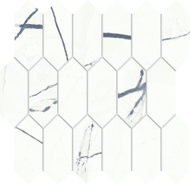 Beyond Calacatta Ocean White 2×5 Picket Mosaic Matte