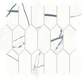 Beyond Calacatta Ocean White 2×5 Picket Mosaic Matte