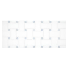 Fine Mosaic Works Thassos Select Polished And Celeste Blue Polished 12×12 Basketweave Mosaic Polished