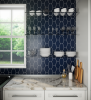 Glass Essentials Midnight Elongated Hexagon Mosaic Matte