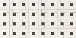 Unglazed Mosaics – Porcelain Ice White/Black 12×24 Windmill Mosaic