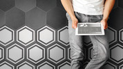 Floor Collection Black Hex Deco 8x9 and Black Hex 8x9