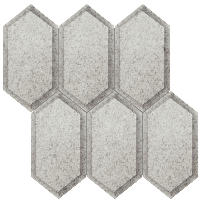 Swank Silver 11×12 Hexagon Mosaic Beveled