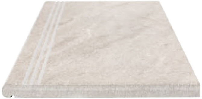 Earth Moon White 12×24 Exterior Drain Coping with Tread Matte