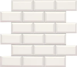 Delray White Caps 2×4 Beveled Brick Mosaic Crackle Delray White Caps 2×4 Beveled Brick Mosaic Crackle