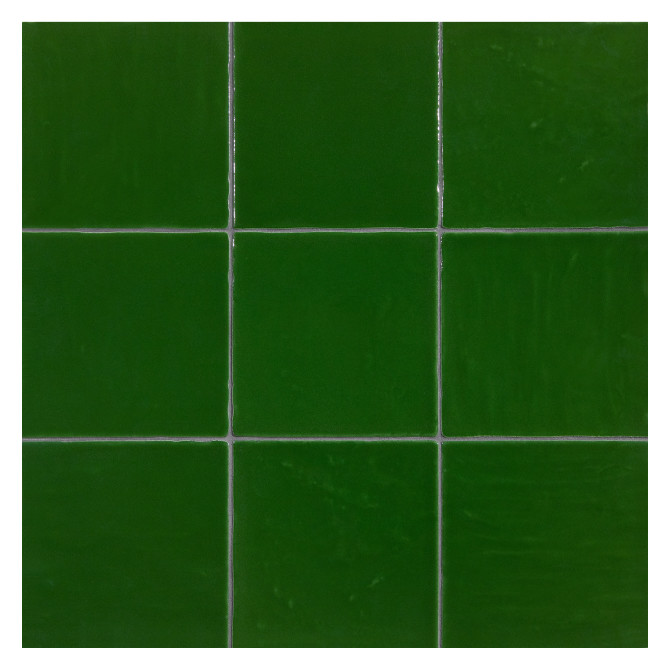 TrueTones Ceramics Lauren Green Crackle 4-1/2×4-1/2 Zelli Field Tile Crackle