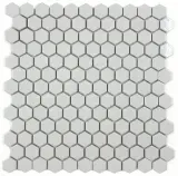 Mosaics White 1″ Hexagon Mosaic Gloss