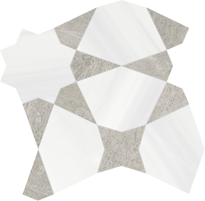 Waterjet Stone Mosaics Grigio 9×9 Stellar Mosaic Honed