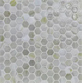 Agate Asolo 1″ Hexagon Mosaic Pearl