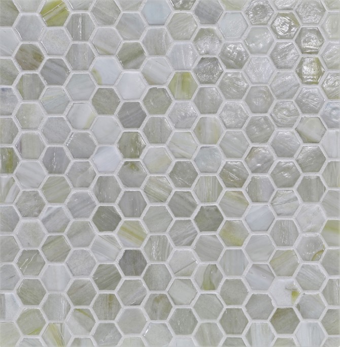 Agate Asolo 1″ Hexagon Mosaic Pearl