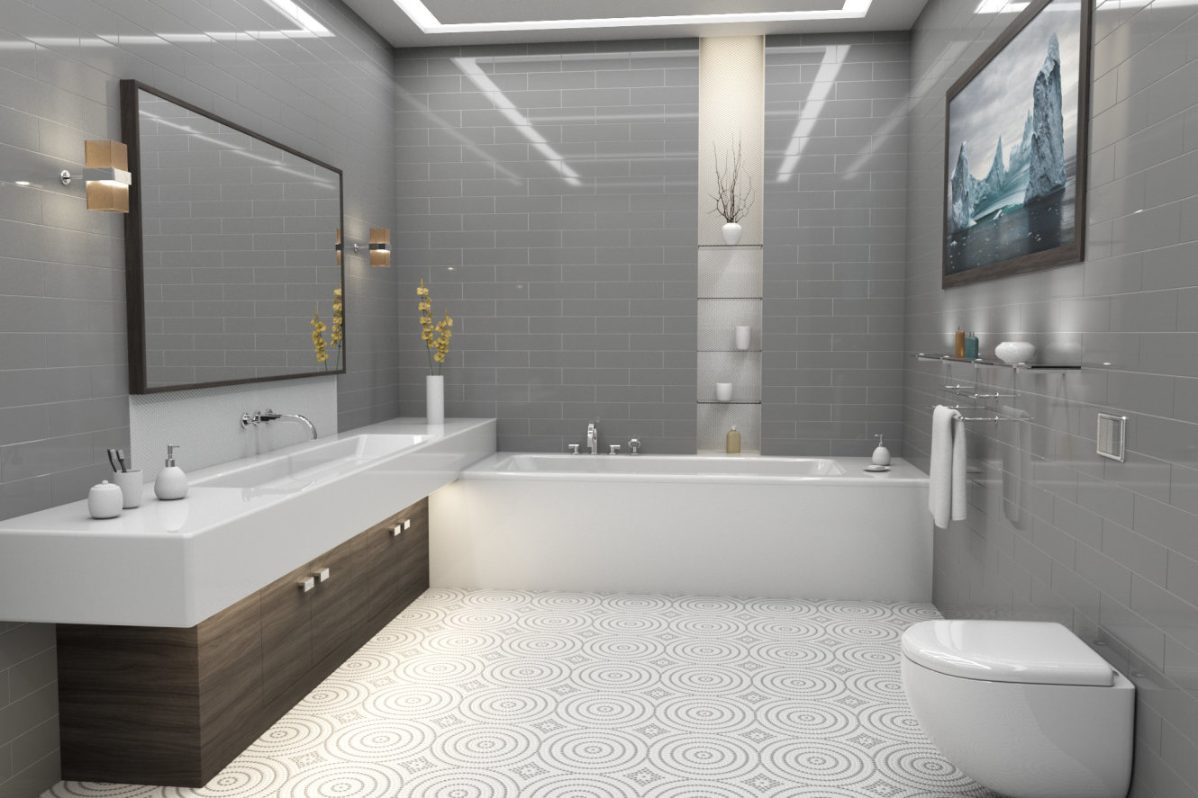 Bijoux White and Warm Gray Riviera Mosaic