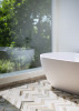 Stone Mosaic Collection Oro Striato 2x6 Herringbone Mosaic Polished