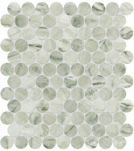 Moscato Argento 1″ Penny Round Mosaic Honed