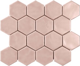 Artistic Reflections Rose 3″ Hexagon Mosaic Glossy