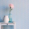 6th Avenue Ice Blue Gloss Curved Chevron