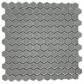 Mosaics Light Gray 1″ Hexagon Mosaic Gloss