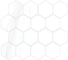 Vesta White 3″ Hexagon Mosaic Polished Rectified