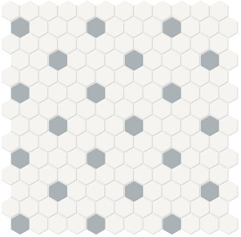 Soho Cloud Blue 1″ Hexagon with Insert Mosaic Matte
