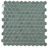 Mosaics Teal 1″ Hexagon Mosaic Gloss
