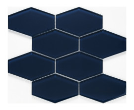 Glass Essentials Midnight 11×11 Elongated Hex Mosaic Glossy Glass Essentials Midnight 11×11 Elongated Hex Mosaic Glossy