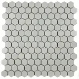 Mosaics White 1″ Hexagon Mosaic Matte