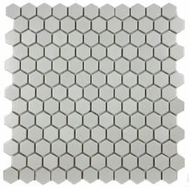 Mosaics White 1″ Hexagon Mosaic Matte