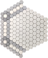 Cafe White Matte, Paris Gray Matte, And Slate Gray Matte 8×7 French Bistro Mosaic Matte