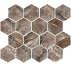 Stowe Brown 3″ Hexagon Mosaic Textured Rectified