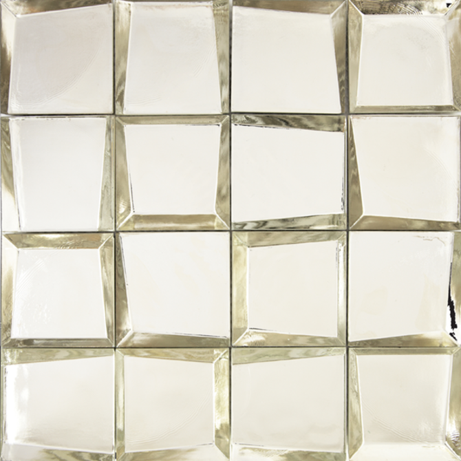 Sideview Glass Silver 3×3 Mosaic Polished