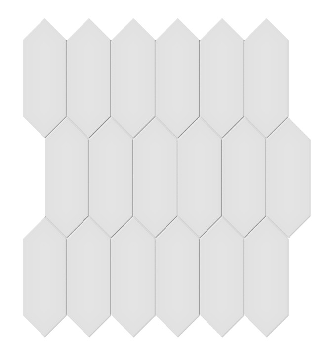 Nantucket Silver 2×5 Picket Mosaic Matte