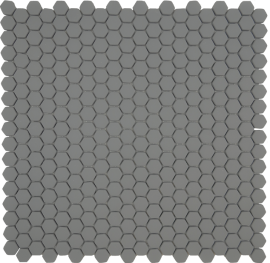 Bloom Medium Gray 11×11 Mini Hexagon Mosaic Matte