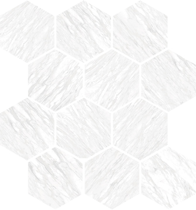 Marmo Volakas 9×11 Hexagon Mosaic Polished