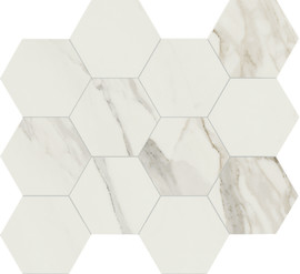 Anima Calacatta Oro 11×13 Hexagon Mosaic Polished