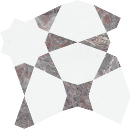 Waterjet Stone Mosaics Burgundy 9×9 Stellar Mosaic Honed